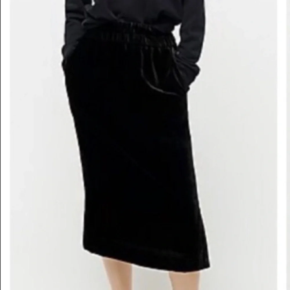 J Crew Black Velour Skirt Size Small